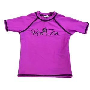 Ron Jon Surf Shop “Barbie” Pink Girl's Swim Shirt/Rash Guard, Size 2/2T, EUC